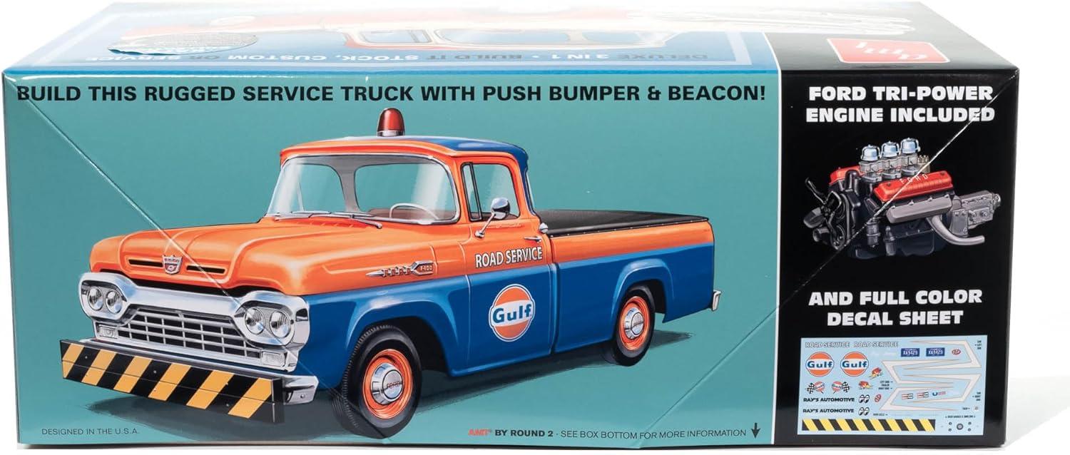 image:imageAMT Ford Louisville Short Hauler Morton Salt 125 Scale Model Kit1960 Ford F100 Pickup wTrailer New Tooling