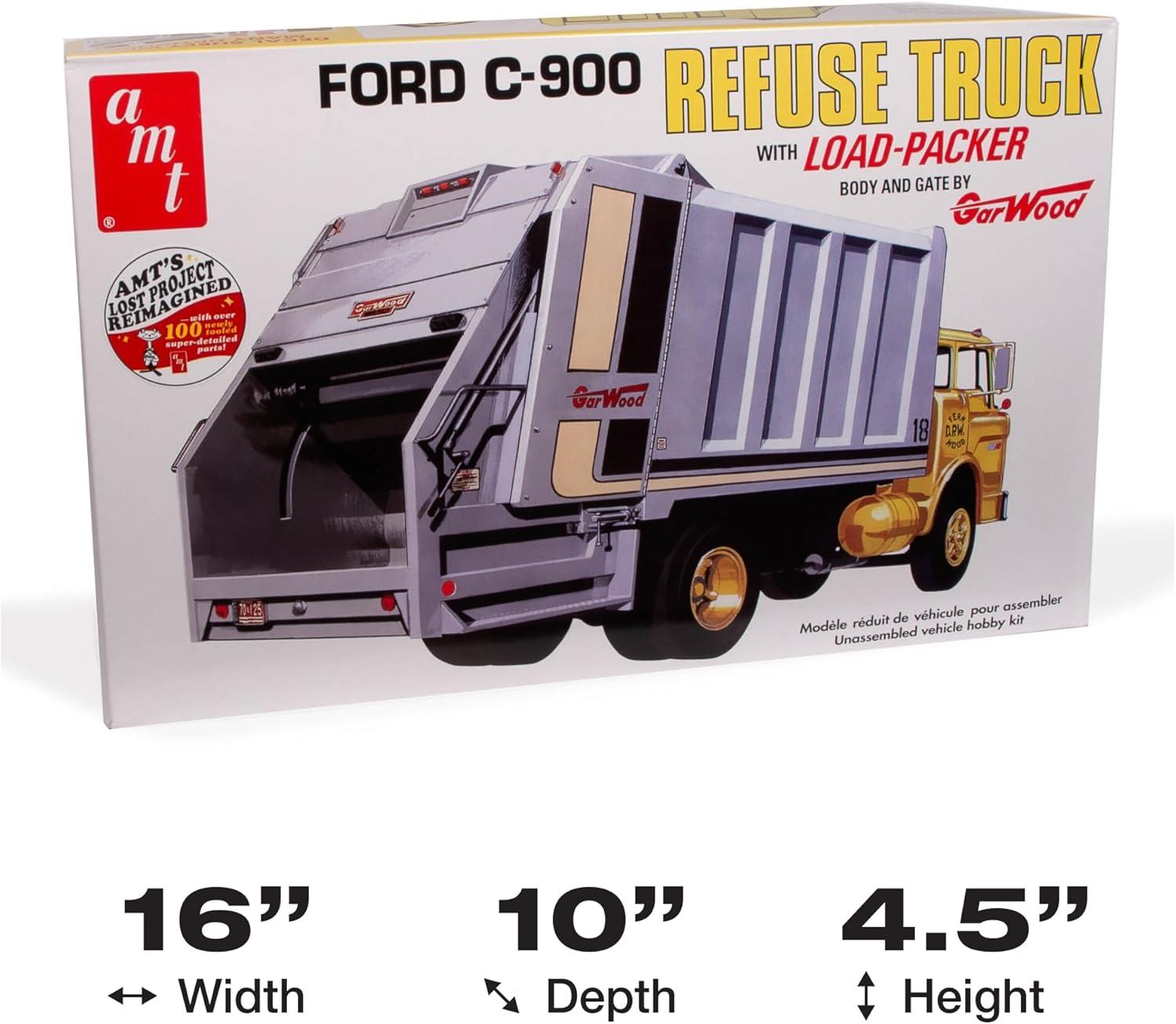 image:imageAMT Ford Louisville Short Hauler Morton Salt 125 Scale Model KitFord C600 Gar Wood Load Packer Garbage Truck