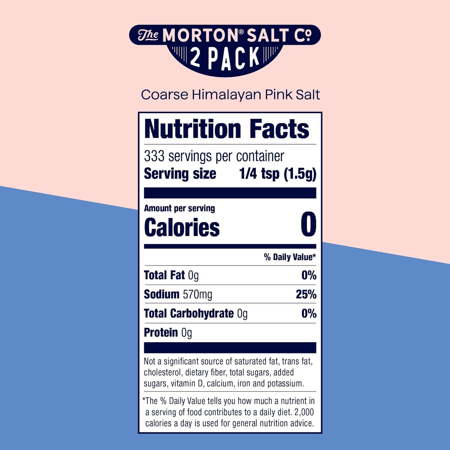 image:imageMorton AllNatural Himalayan Pink Salt Coarse 176 oz 2Pack Perfect for Cooking amp Finishing176 Ounce Pack of 2