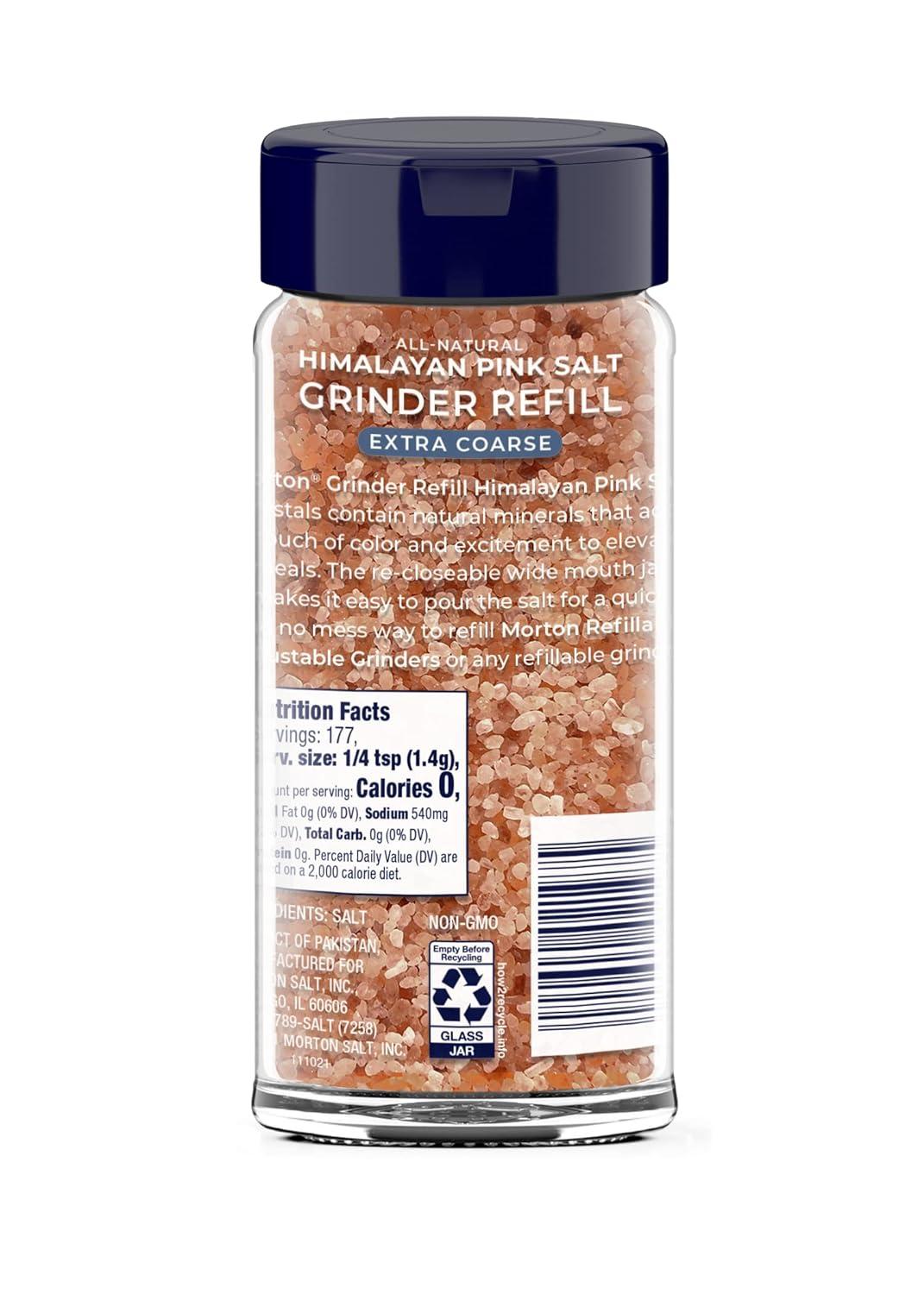 image:imageMorton AllNatural Himalayan Pink Salt Extra Coarse 9 oz Grinder Refill 6Pack for Cooking amp Seasoning9 Ounce Pack of 6