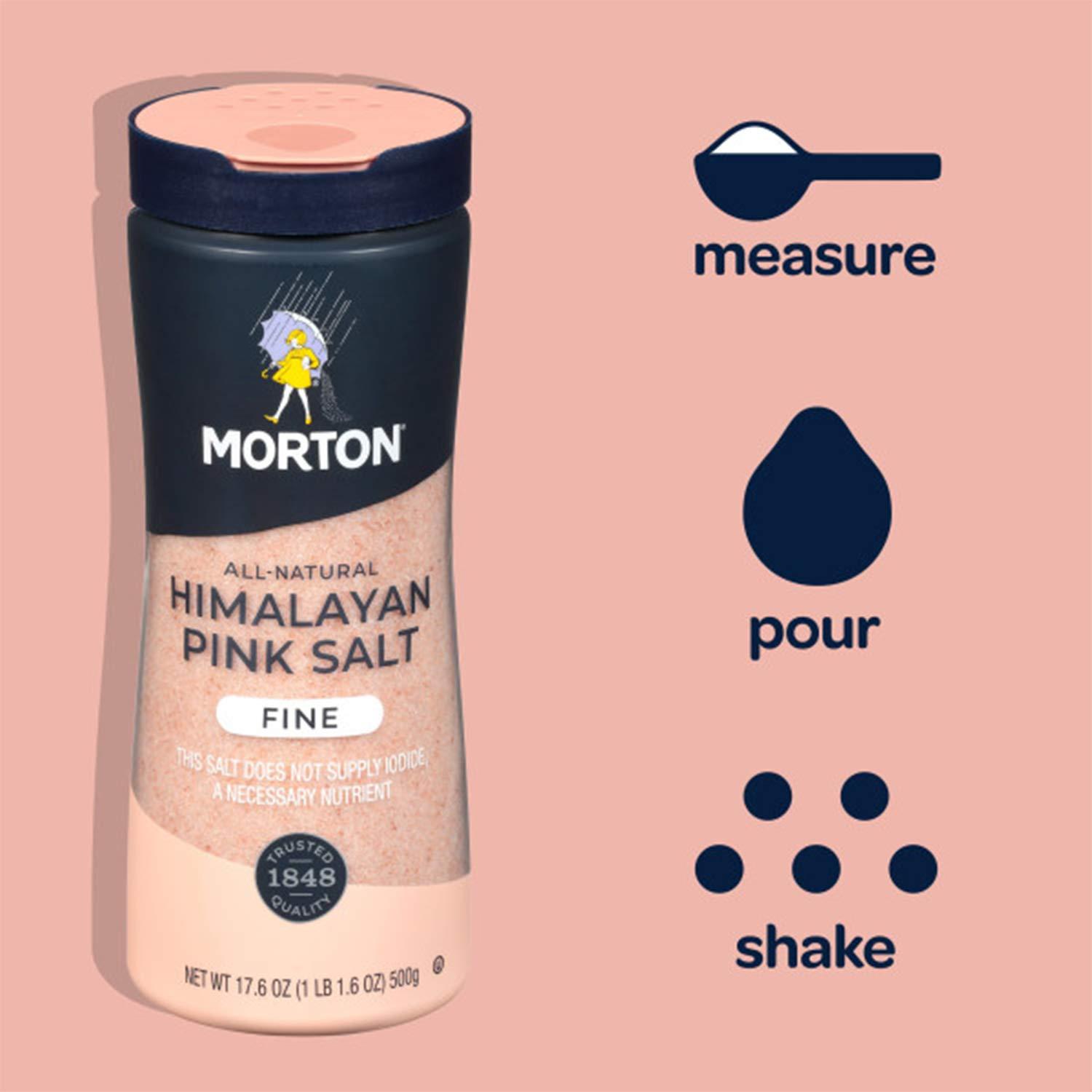image:imageMorton AllNatural Himalayan Pink Salt Fine 176 oz 2Pack Perfect for Baking Blending amp Cooking176 Ounce Pack of 12