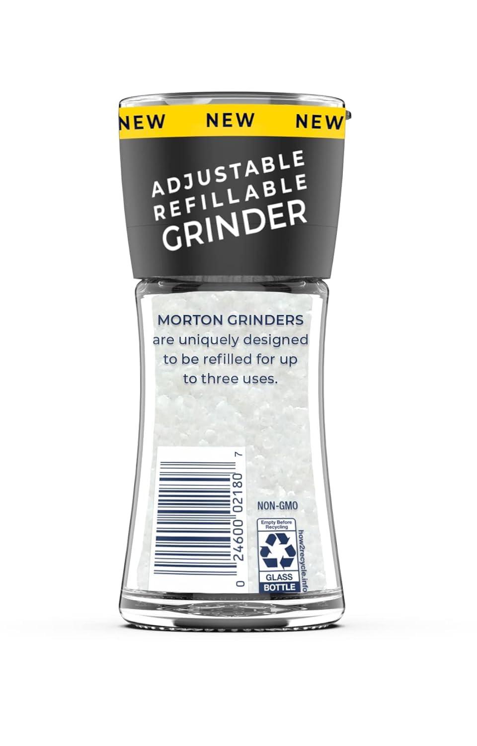 image:imageMorton Grinder Set Sea Salt 25 oz amp Black Peppercorn 125 oz 2Pack Adjustable amp Refillable Perfect for Cooking Seasoning and Finishing25 Ounce Pack of 1