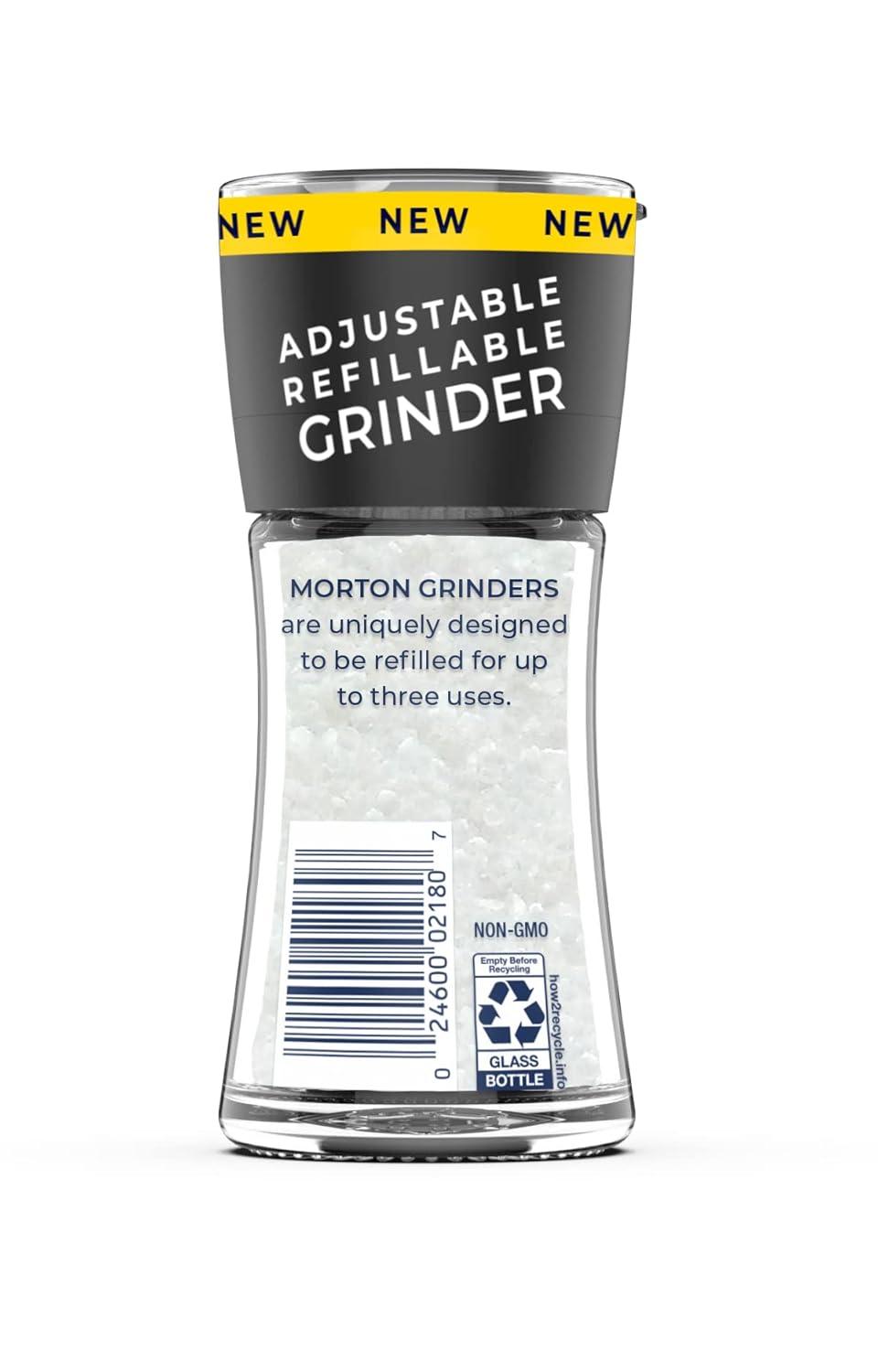 image:imageMorton Grinder Set Sea Salt 25 oz amp Black Peppercorn 125 oz 2Pack Adjustable amp Refillable Perfect for Cooking Seasoning and Finishing25 Ounce Pack of 6