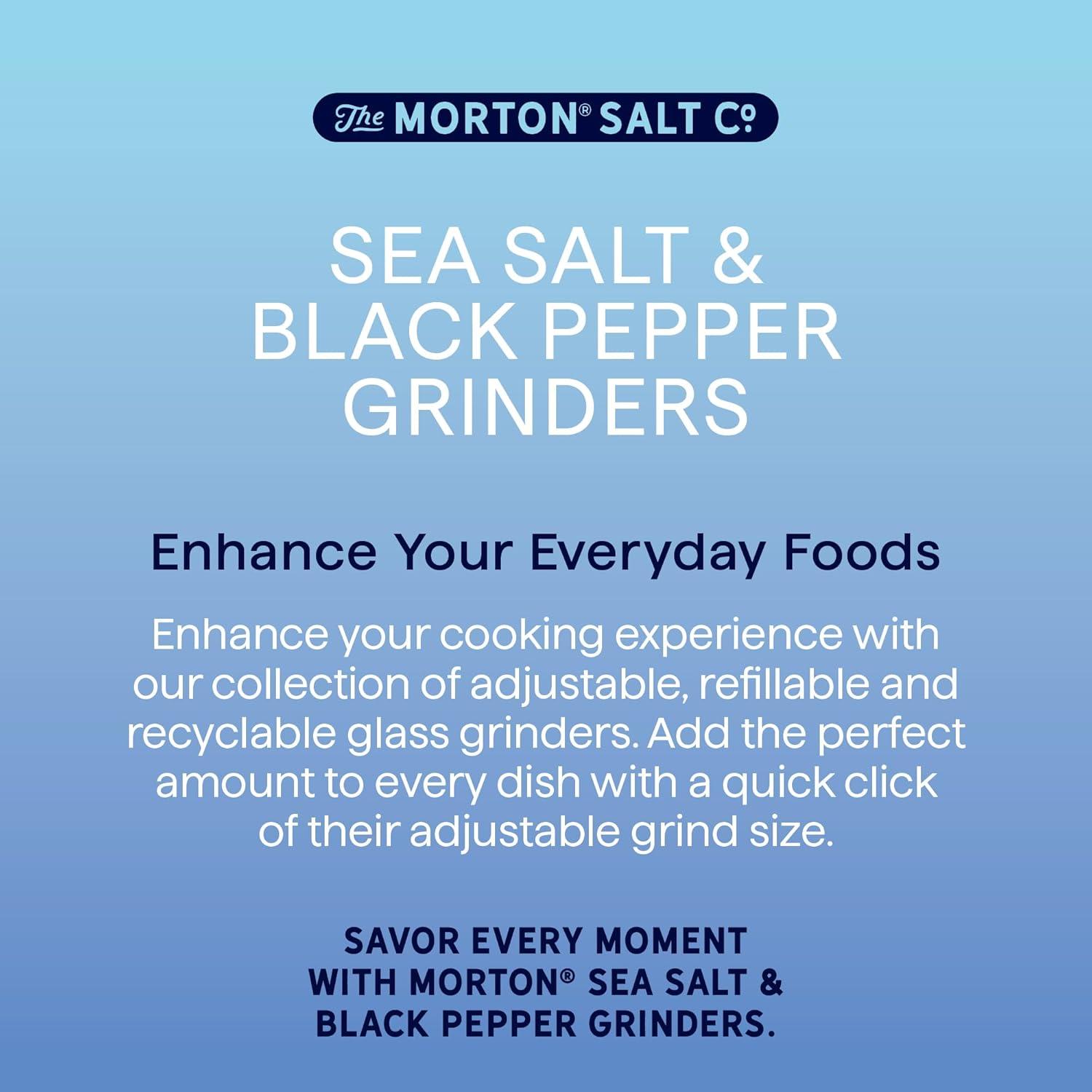 image:imageMorton Grinder Set Sea Salt 25 oz amp Black Peppercorn 125 oz 2Pack Adjustable amp Refillable Perfect for Cooking Seasoning and Finishing37 Ounce Pack of 1