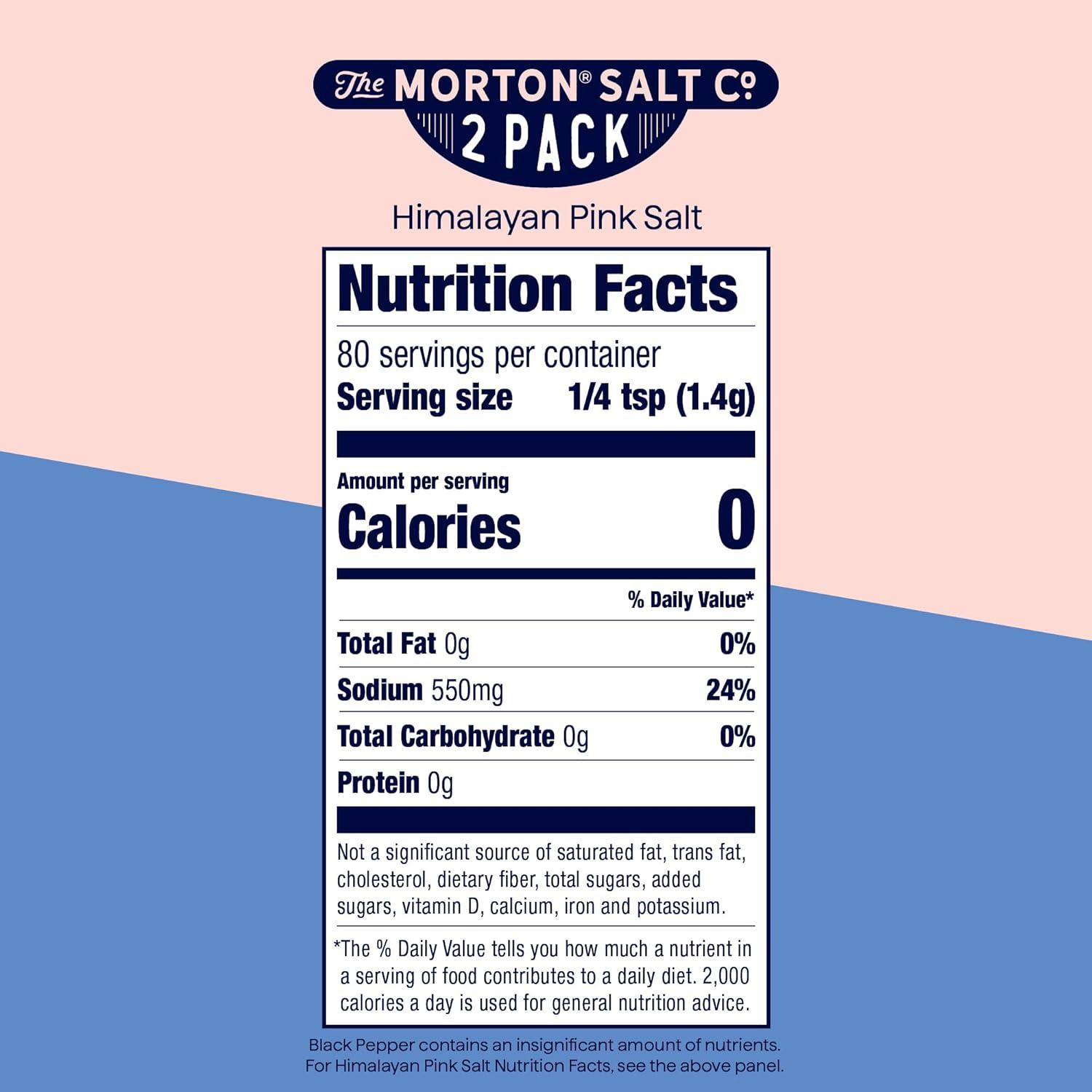 image:imageMorton Himalayan Pink Salt 4 oz amp McCormick Ground Pepper 125 oz Shaker Set 2Pack AllPurpose Salt and Pepper for Cooking Seasoning amp Finishing
