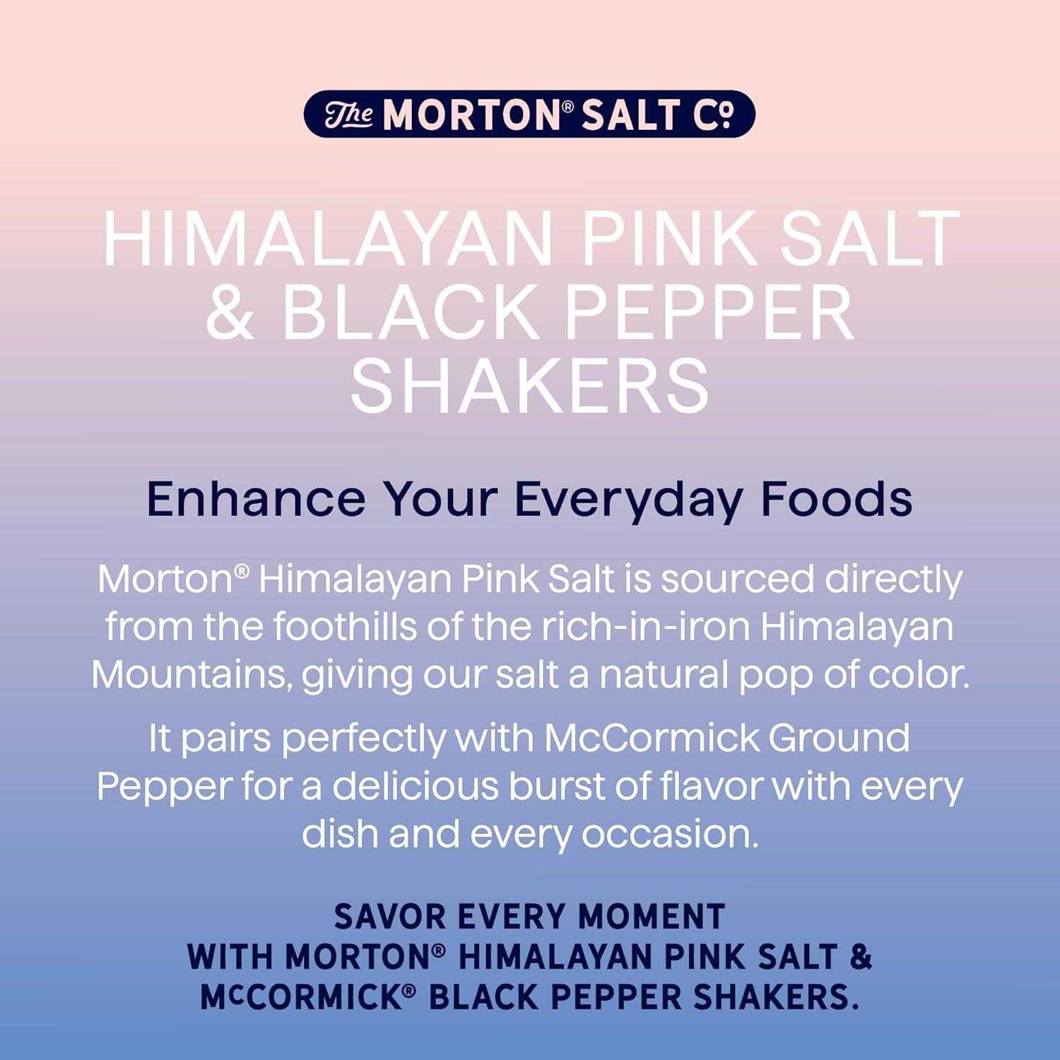 image:imageMorton Himalayan Pink Salt 4 oz amp McCormick Ground Pepper 125 oz Shaker Set 2Pack AllPurpose Salt and Pepper for Cooking Seasoning amp Finishing