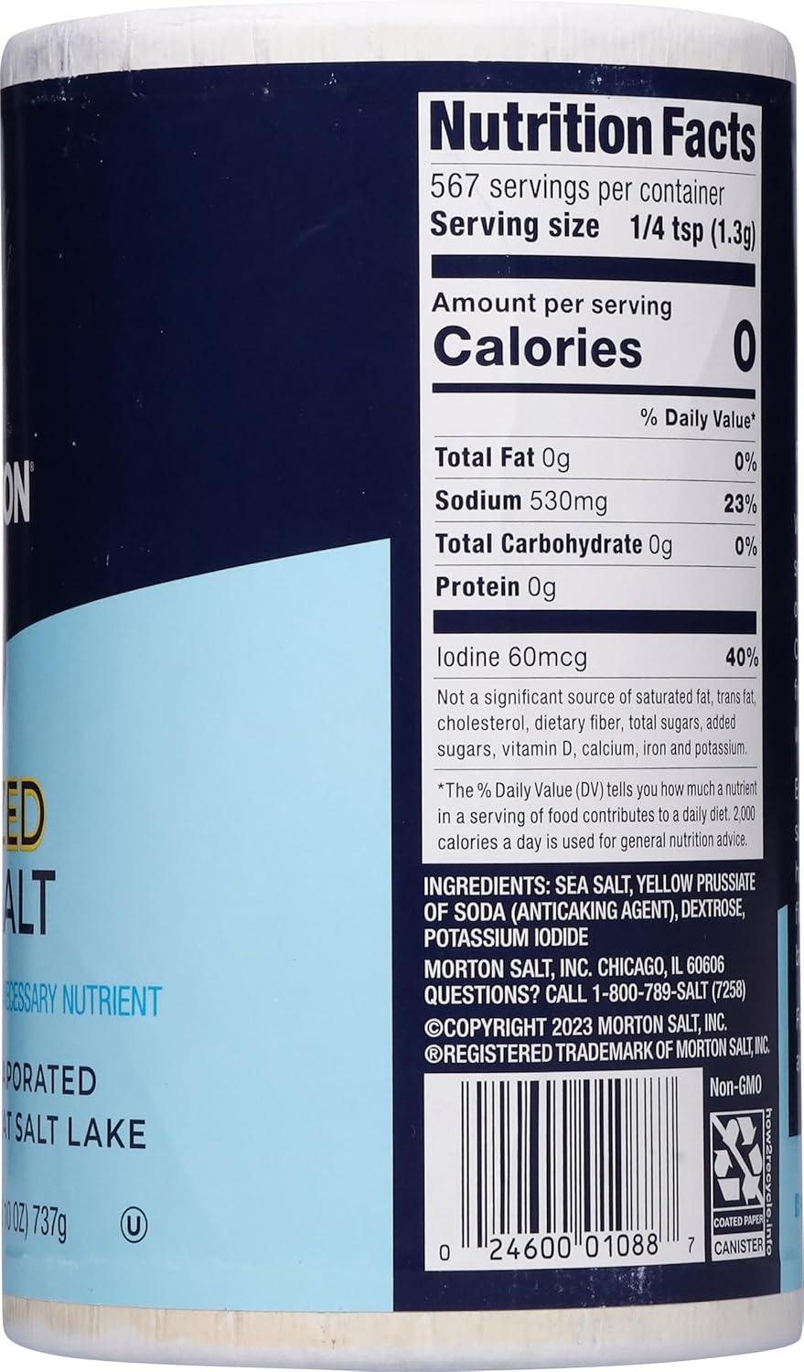 image:imageMorton Iodized Sea Salt Round 26oz 2 Pack