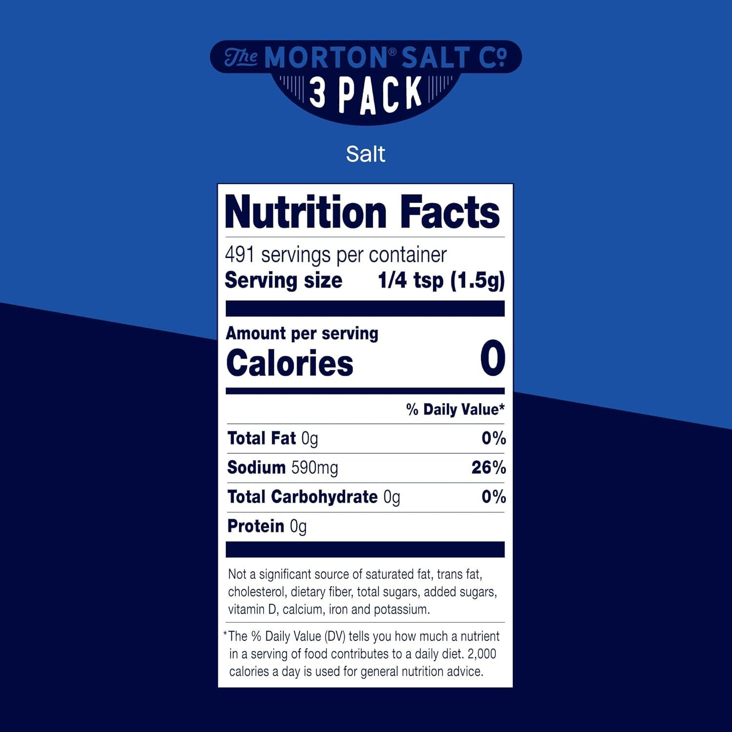 image:imageMorton Plain Salt 26 oz 2Pack AllPurpose NonIodized Salt Perfect for Cooking amp Table Use26 Ounce Pack of 3