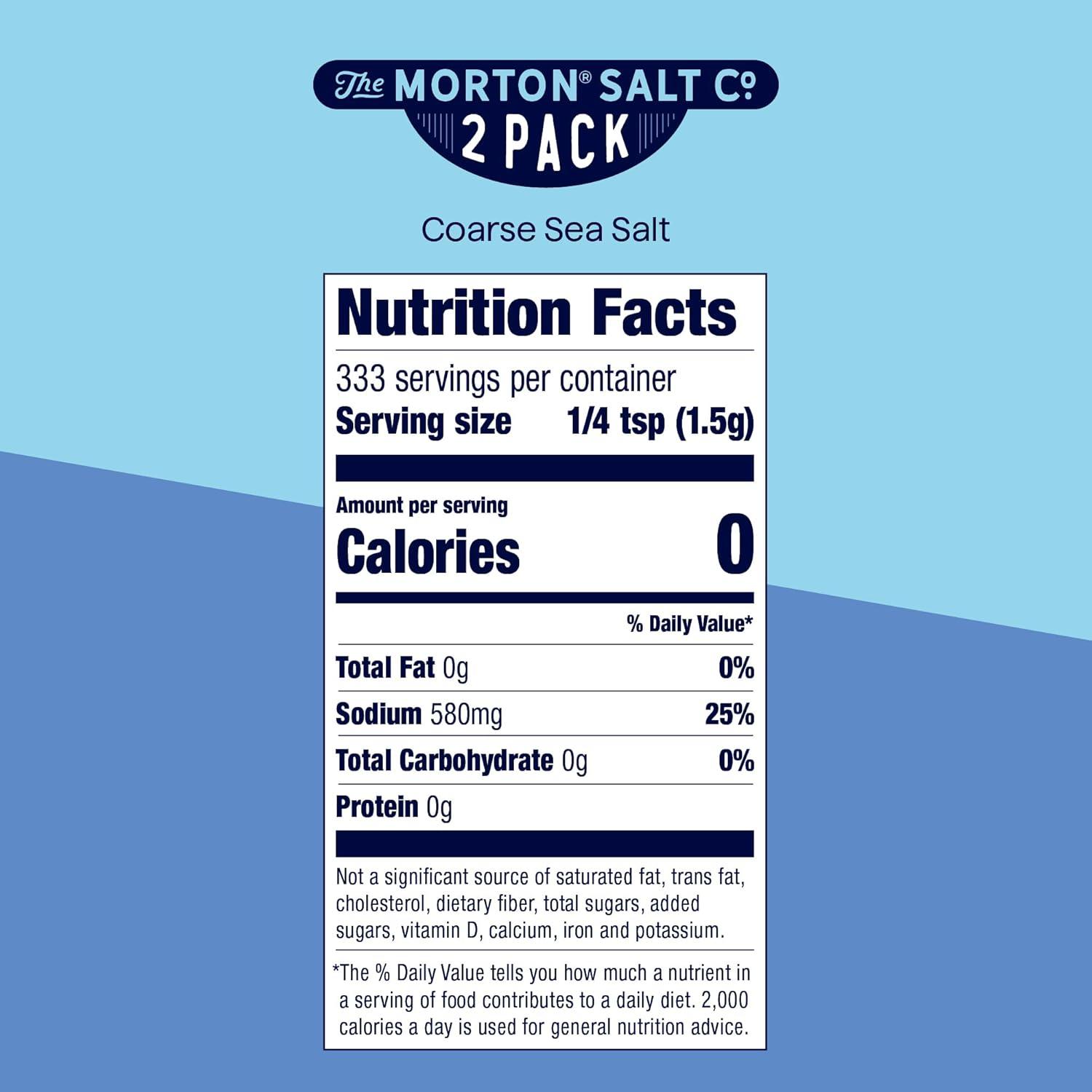 image:imageMorton Sea Salt Coarse 176 oz 2Pack AllNatural Perfect for Cooking amp Finishing176 Ounce Pack of 2