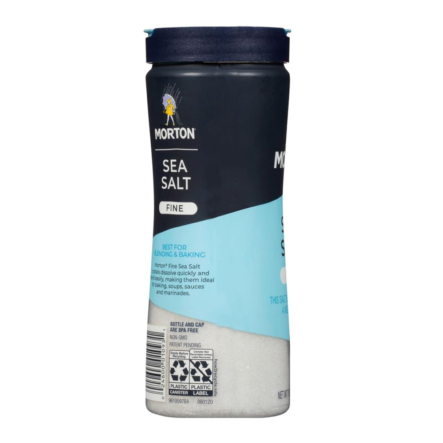 image:imageMorton Sea Salt Fine 176 oz 2Pack AllNatural Perfect for Baking Blending amp Cooking176 Ounce Pack of 2