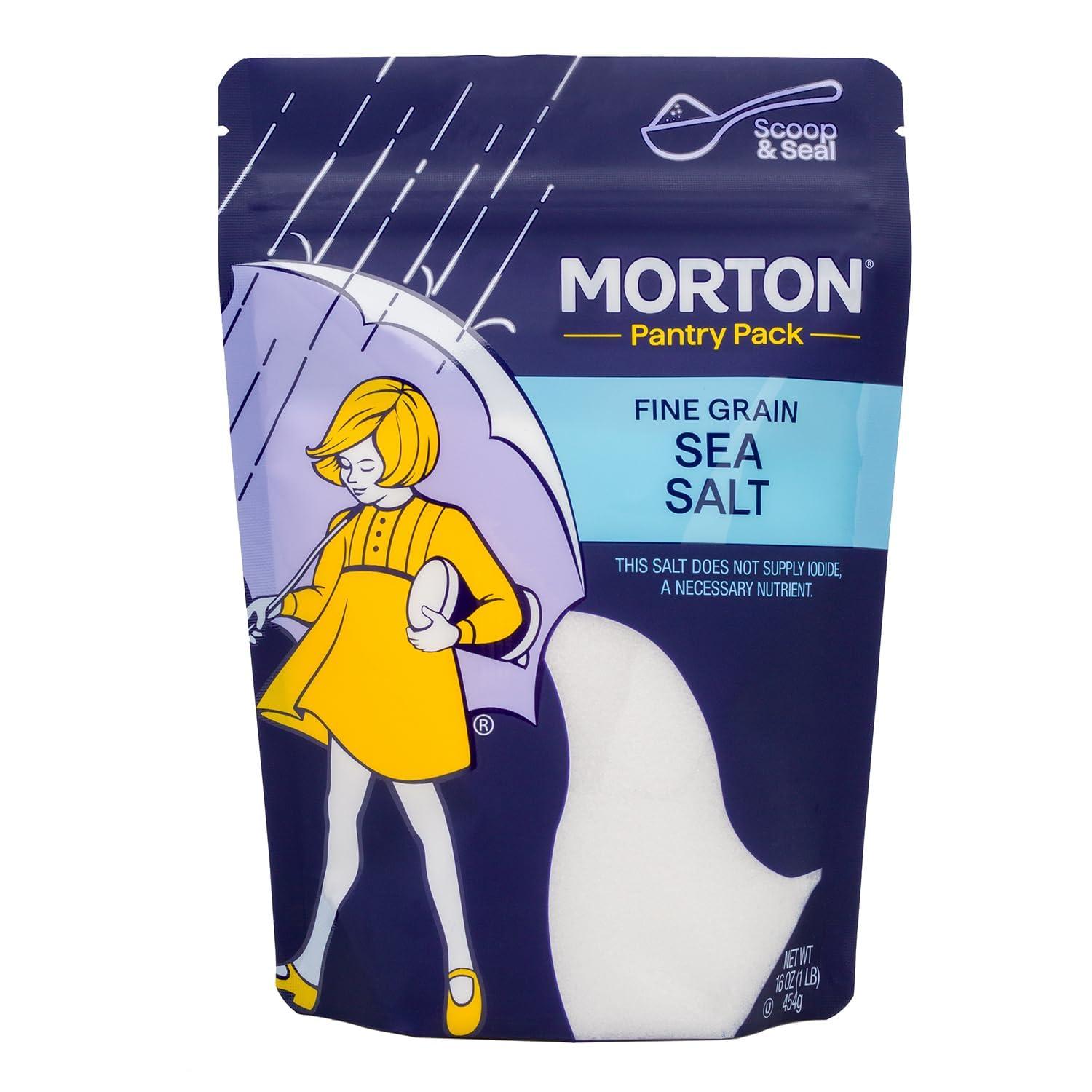 image:imageMorton Sea Salt Fine Grain Fine Sea Salt 1 lb Pouch16 Ounce Pack of 1