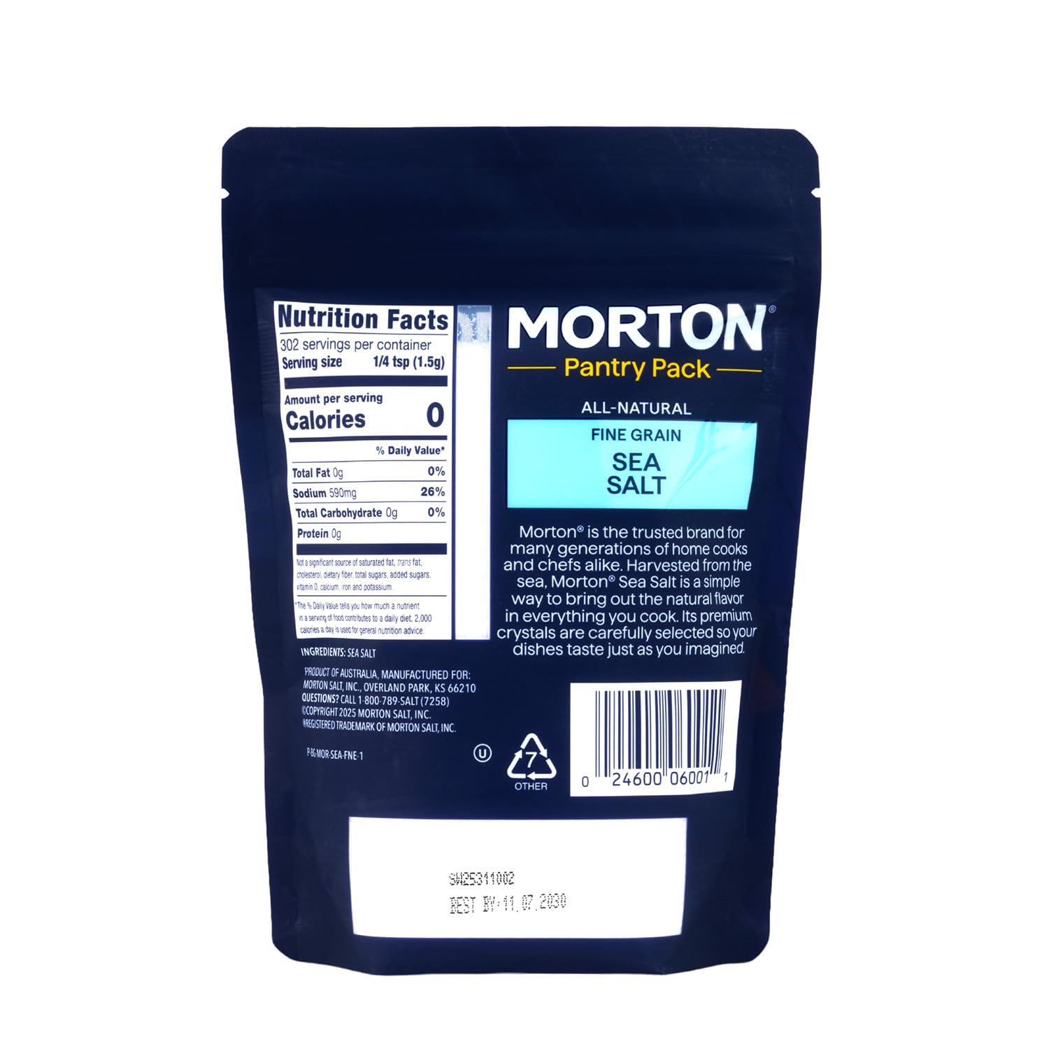 image:imageMorton Sea Salt Fine Grain Fine Sea Salt 1 lb Pouch16 Ounce Pack of 1