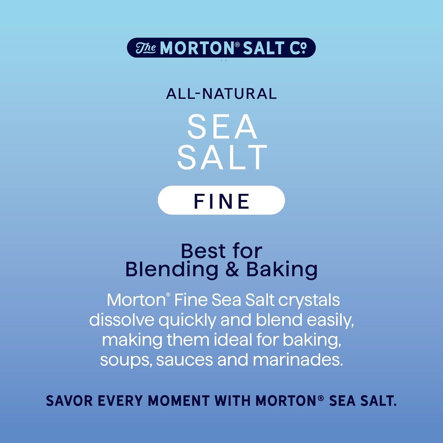 image:imageMorton Shaker Set Fine Sea Salt 176 oz amp Fine Himalayan Pink Salt 176 oz 2Pack AllNatural Perfect for Baking Blending amp CookingSea Salt Fine and Coarse