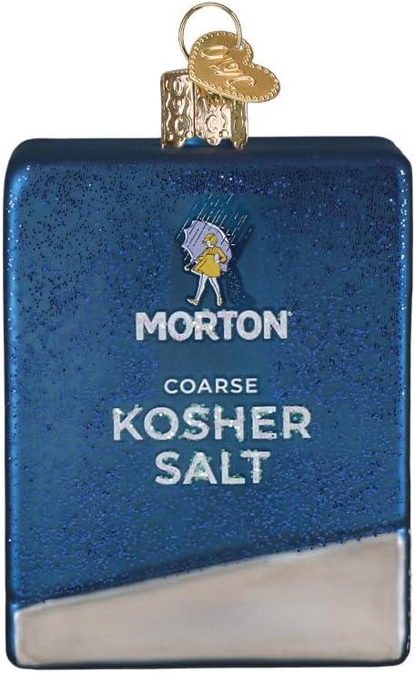 image:imageOld World Christmas Morton Kosher Salt Box Glass Blown Ornament for Christmas Tree Handcrafted Holiday Decoration Kitchen Collection