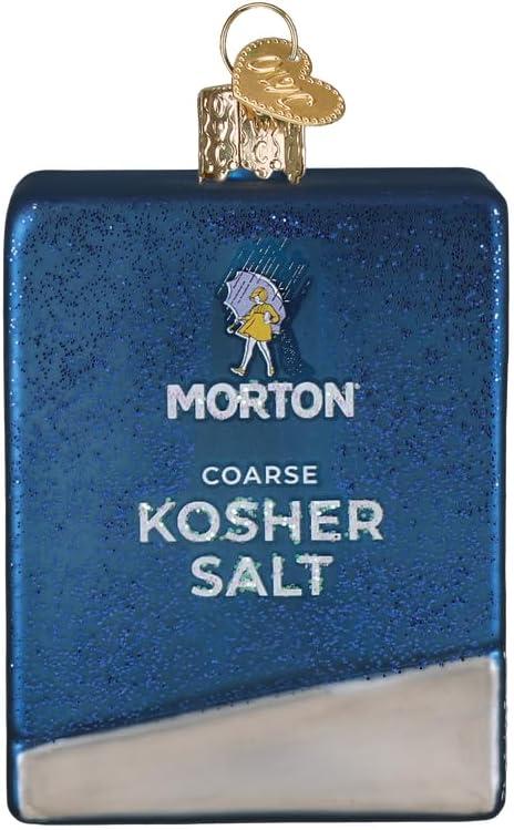 image:imageOld World Christmas Morton Kosher Salt Box Glass Blown Ornament for Christmas Tree Handcrafted Holiday Decoration Kitchen Collection