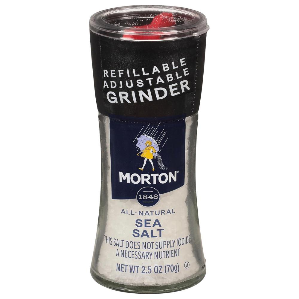 image:imageMorton Grinder Set Sea Salt 25 oz amp Black Peppercorn 125 oz 2Pack Adjustable amp Refillable Perfect for Cooking Seasoning and Finishing25 Ounce Pack of 6