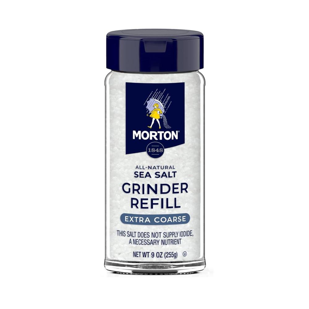 image:imageMorton Grinder Set Sea Salt 25 oz amp Black Peppercorn 125 oz 2Pack Adjustable amp Refillable Perfect for Cooking Seasoning and Finishing9 Ounce Pack of 6
