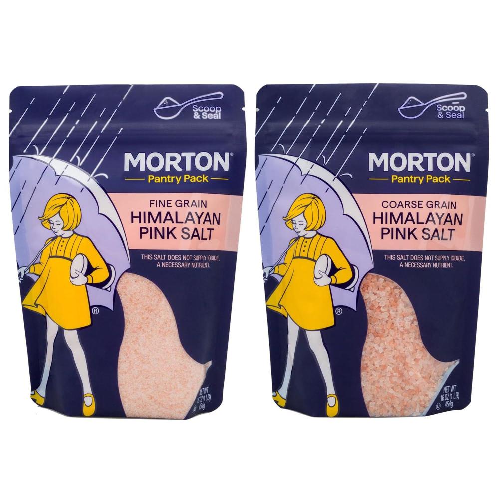 image:imageMorton Himalayan Pink Salt Fine Grain Pink Himalayan Salt 1 lb Pouch16 Ounce Pack of 2