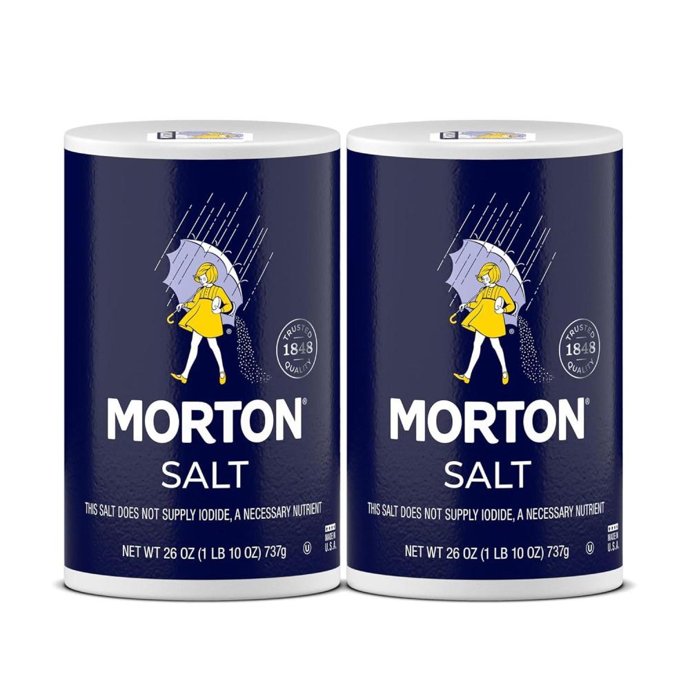 image:imageMorton Plain Salt 26 oz 2Pack AllPurpose NonIodized Salt Perfect for Cooking amp Table Use26 Ounce Pack of 2