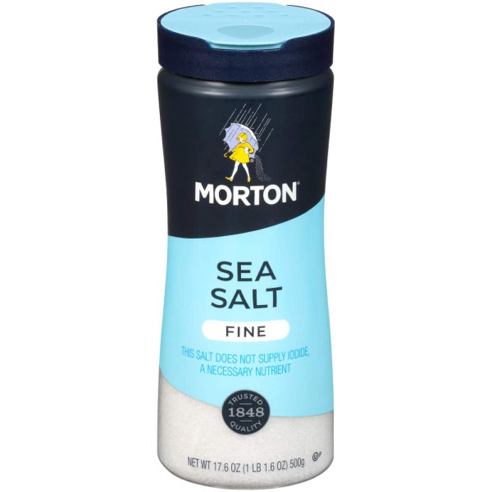 image:imageMorton Sea Salt Fine 176 oz 2Pack AllNatural Perfect for Baking Blending amp Cooking176 Ounce Pack of 12