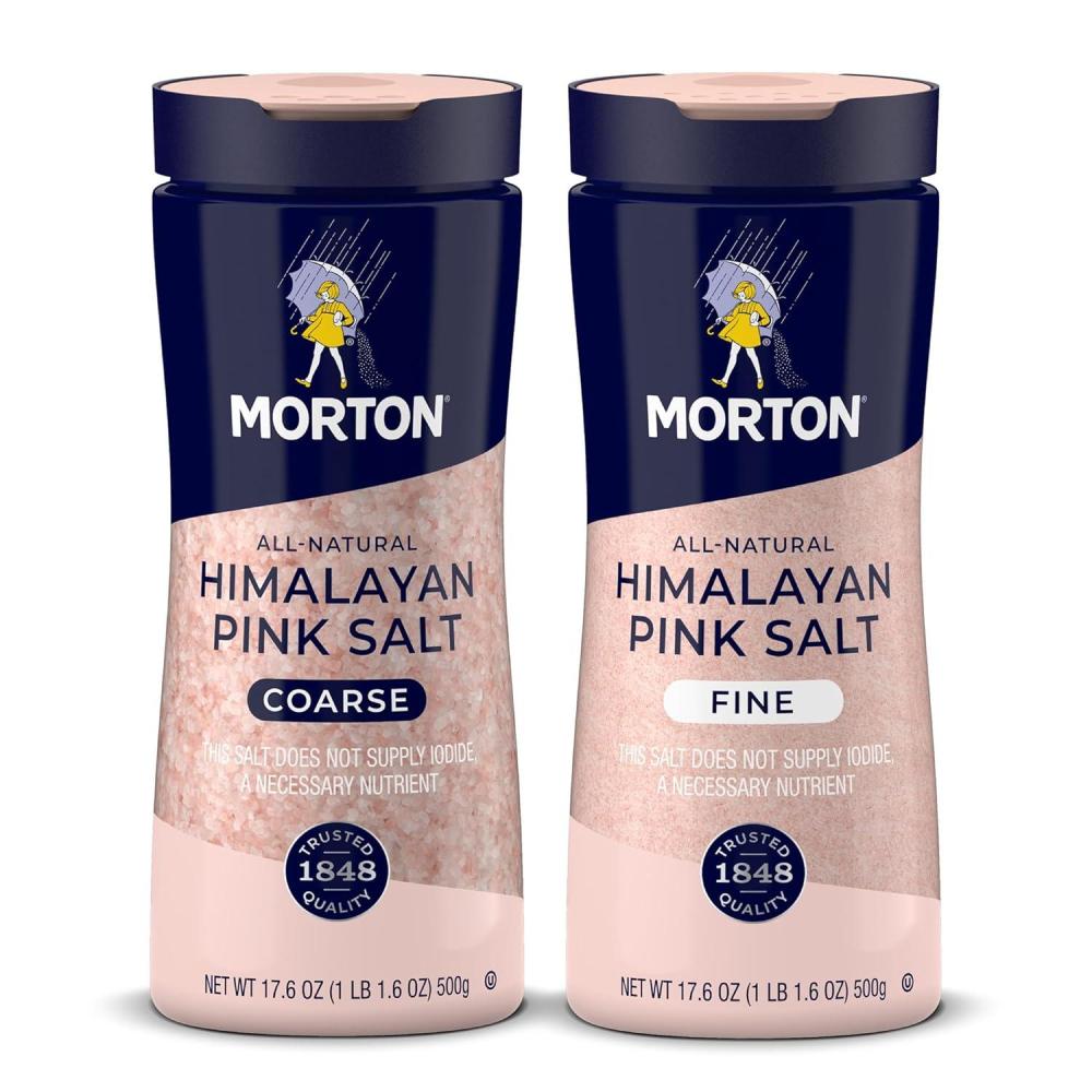 image:imageMorton Shaker Set Fine Sea Salt 176 oz amp Fine Himalayan Pink Salt 176 oz 2Pack AllNatural Perfect for Baking Blending amp CookingHimalayan Pink Salt Fine and Coarse