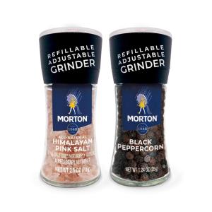 Morton All-Natural Himalayan Pink Salt, Extra Coarse, (9 oz), Grinder Refill, 6-Pack, for Cooking & Seasoning(3.7 Ounce (Pack of 1))