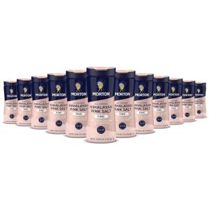 Morton All-Natural Himalayan Pink Salt, Fine, (17.6 oz), 2-Pack, Perfect for Baking, Blending & Cooking(17.6 Ounce (Pack of 12))