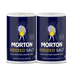 Morton Iodized Salt, All-Purpose, (26 oz), 2-Pack – All-Purpose, Perfect for Cooking & Table Use(26 Ounce (Pack of 2))