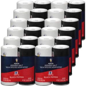 Morton Iodized Salt and McCormick Pepper Shaker Set, 5.25 Ounce (Pack of 12)(5.25 Ounce (Pack of 2))