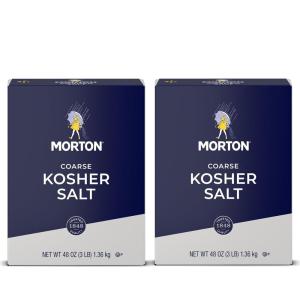 Morton Kosher Salt, Coarse (48 oz / 3 lb), 2-Pack,Ideal for Cooking & Baking(48 Ounce (Pack of 2))