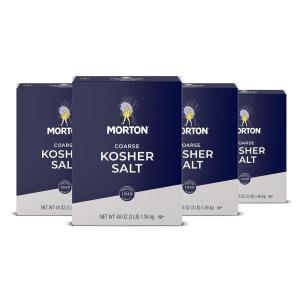 Morton Kosher Salt, Coarse (48 oz / 3 lb), 2-Pack,Ideal for Cooking & Baking(48 Ounce (Pack of 4))