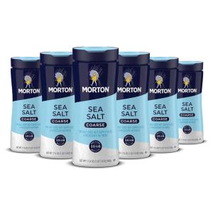Morton Sea Salt, Coarse, (17.6 oz), 2-Pack, All-Natural, Perfect for Cooking & Finishing(2.93 Ounce (Pack of 6))