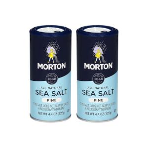 Morton Sea Salt Fine Shaker, 4.4oz, 2 Pack