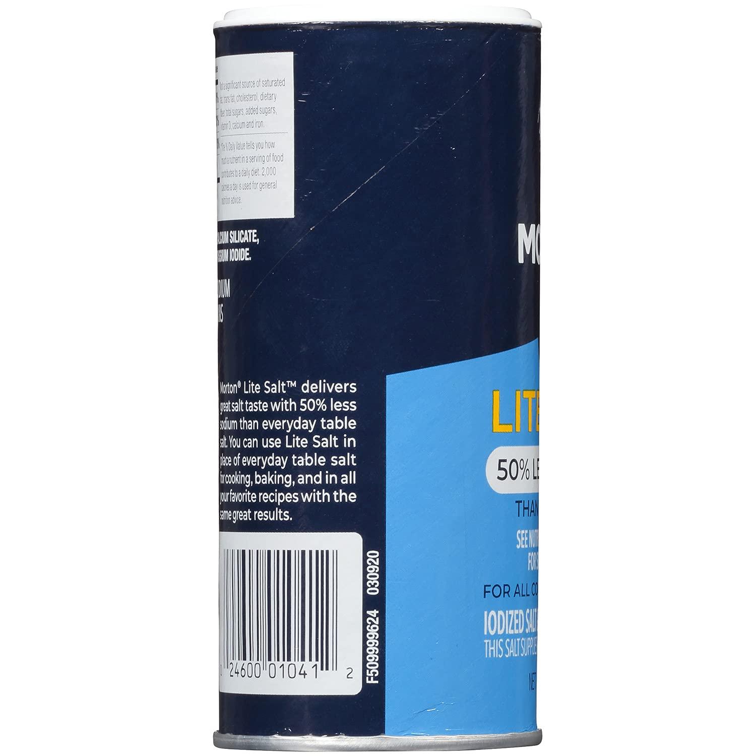 image:imageMorton Lite Salt No Artificial Color Low Sodium Salt for Cooking Seasoning amp Baking 11 oz Pack of 1211 Ounce Pack of 6