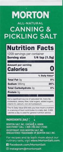 image:imageMorton box Canning and Pickling Salt 4 Lb Box Canning and Pickling Salt 4 Pound64 Ounce Pack of 1