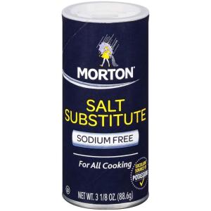 Morton Salt Substitute, Sodium Free Salt Substitute, 3.125 Ounce (Pack of 12)