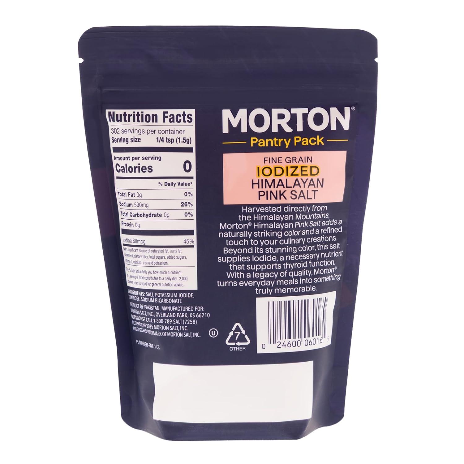 image:imageMorton Iodized Himalayan Pink Fine Salt 1lb Resealable Pouch