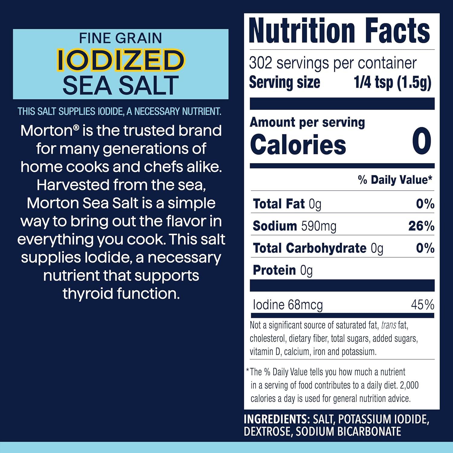 image:imageMorton Iodized Sea Salt Fine 1lb Resealable Pouch