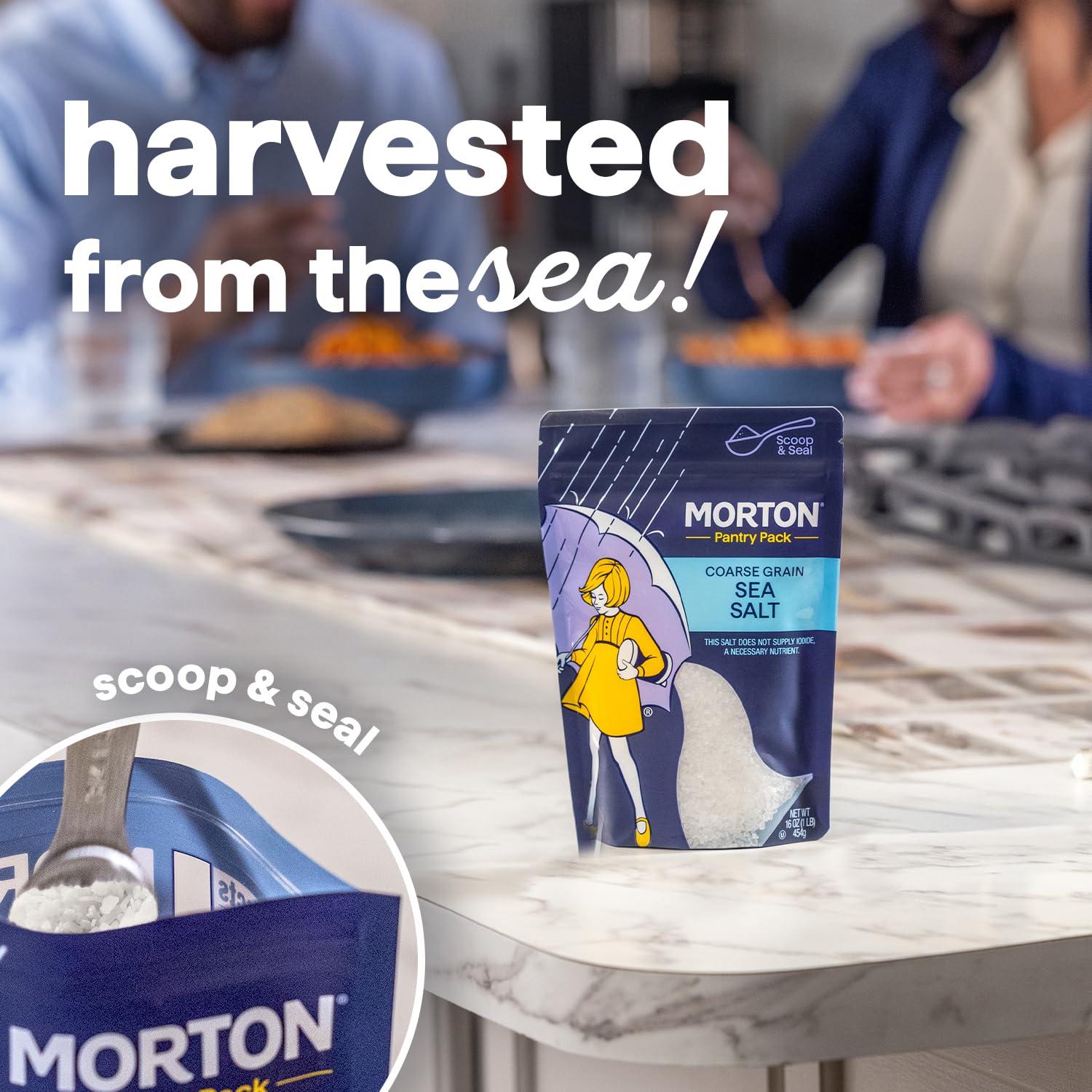 image:imageMorton Sea Salt 2Piece Bundle Set Grinder 25oz amp Coarse Grain Refill Pouch 16oz