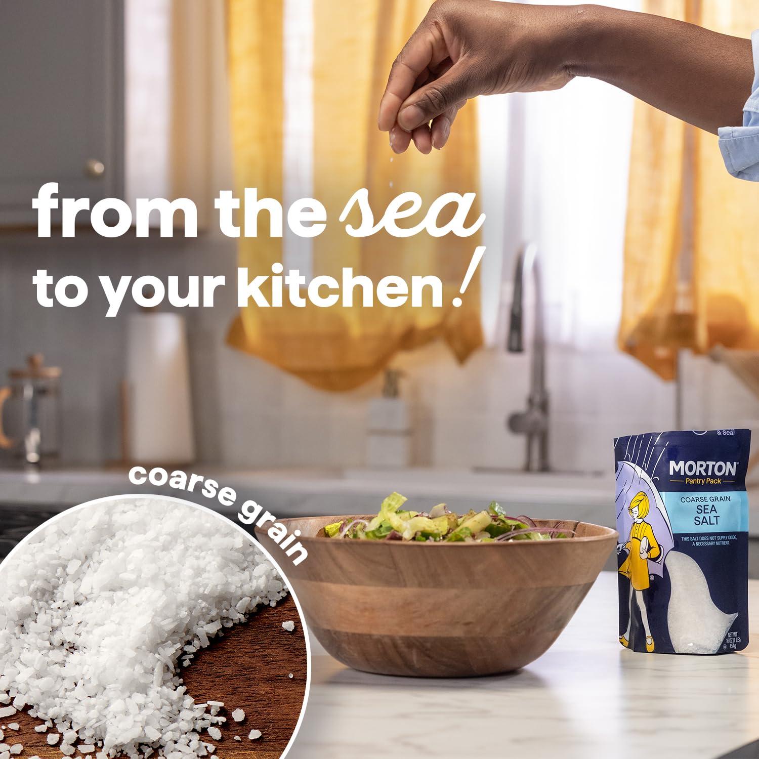 image:imageMorton Sea Salt 2Piece Bundle Set Grinder 25oz amp Coarse Grain Refill Pouch 16oz