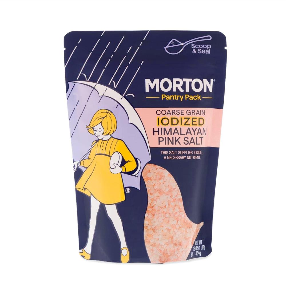 image:imageMorton Iodized Himalayan Pink Coarse Salt 1lb Resealable Pouch