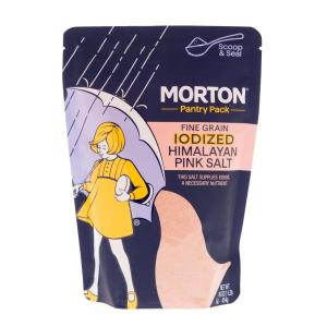 Morton Iodized Himalayan Pink Fine Salt 1lb., Resealable Pouch