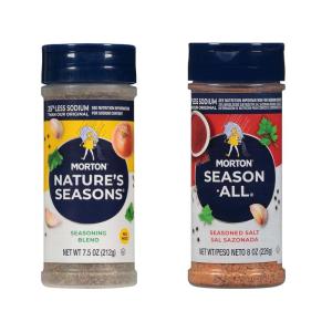 Morton Nature’s Seasons, 2-Piece Bundle Set, 7.5oz, & Season-All Seasoned Salt, 8oz, Reduced Sodium