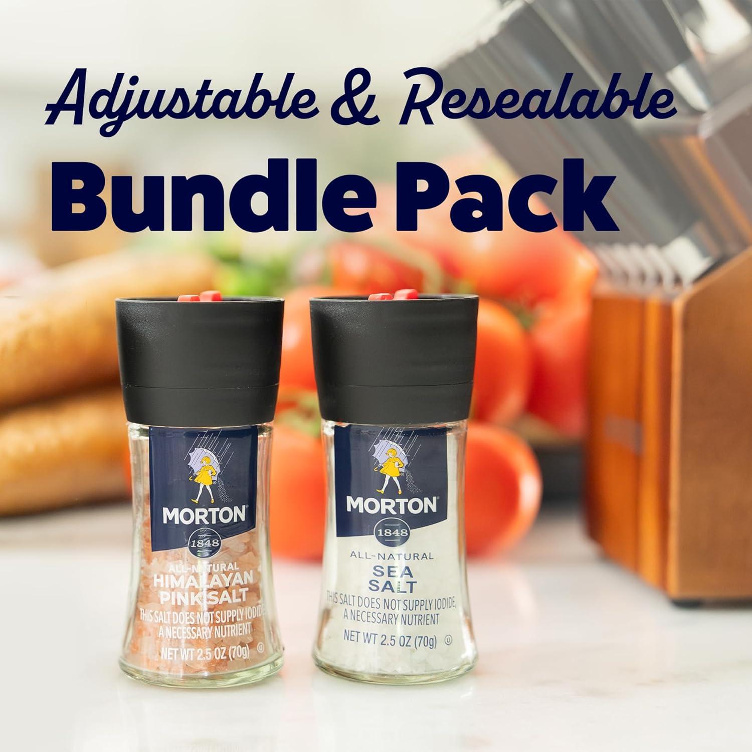image:imageMorton Salt Grinders 2Piece Bundle Set Sea Salt 25oz amp Pink Salt 25oz