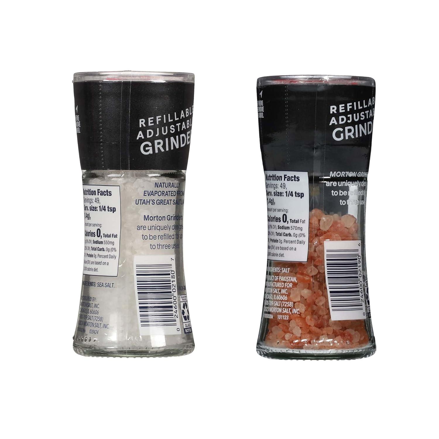 image:imageMorton Salt Grinders 2Piece Bundle Set Sea Salt 25oz amp Pink Salt 25oz
